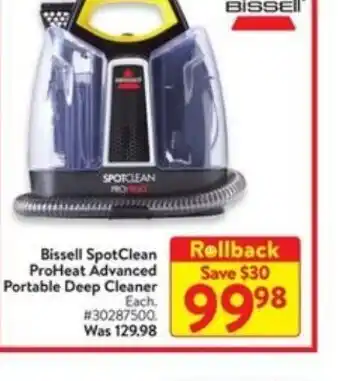 Walmart Bissell spotclean proheat advanced portbale deep cleaner offer