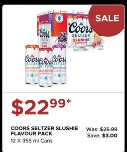 The Beer Store COORS SELTZER SLUSHIE FLAVOUR PACK offer