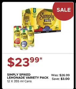 The Beer Store SIMPLY SPIKED LEMONADE VARIETY PACK offer
