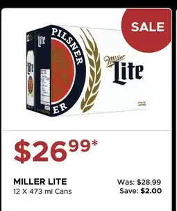 The Beer Store MILLER LITE offer