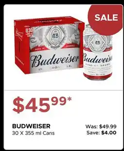 The Beer Store BUDWEISER offer
