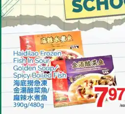 T&T Supermarket HAIDILAO FROZEN FISH IN SOUR GOLDEN SOUP/SPICY BOILED FISH, 90G/480G offer
