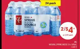 Shoppers Drug Mart PC NATURAL SPRING WATER offer