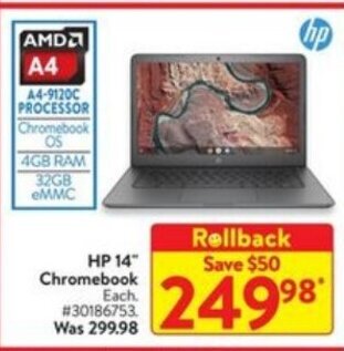 Walmart Hp 14" Chromebook offer