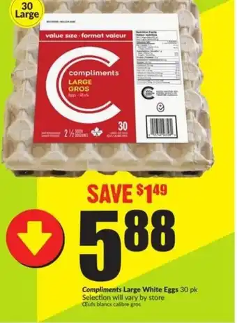 FreshCo Compliments large white eggs offer