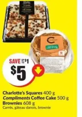 FreshCo Charlottes squares compliments coffee cake offer