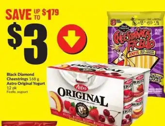 FreshCo Black diamond cheesstrings astro original yogurt offer