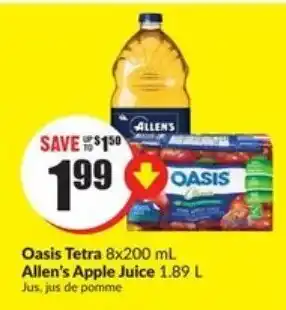 FreshCo Oasis tetra allen's apple juice offer