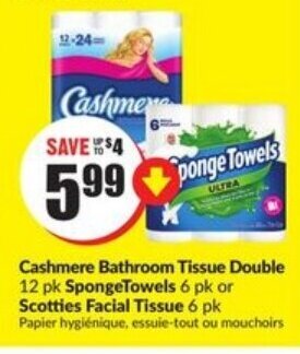 FreshCo Cashmere bathroom tissue double offer