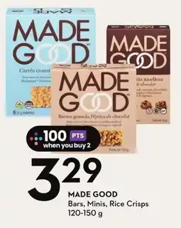 Sobeys Made good bars, minis, rice crisps offer