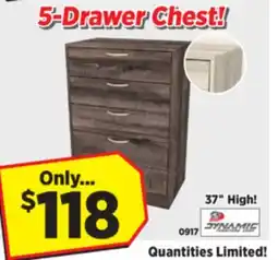 Surplus Furniture Canyon Maple 5-Drawer Chest offer