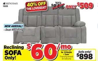 Surplus Furniture Maribel Iron Reclining Sofa offer