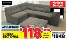 Surplus Furniture Kirkland Grey 5PC Modular Sectional offer