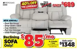 Surplus Furniture Bixler Fog Reclining Sofa offer