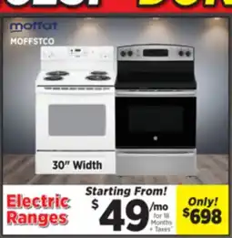 Surplus Furniture Electric Ranges Starting at offer