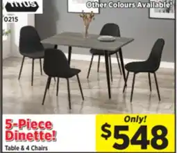 Surplus Furniture Modern Black 5Pc Dinette Set offer