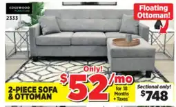 Surplus Furniture Grey 2Pc Sofa & Ottoman offer