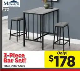 Surplus Furniture Grey/Black Metal 3PC Bar Set offer