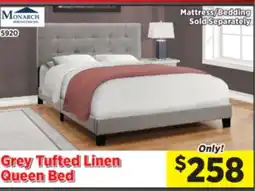 Surplus Furniture Grey Tufted-Linen Queen Bed offer