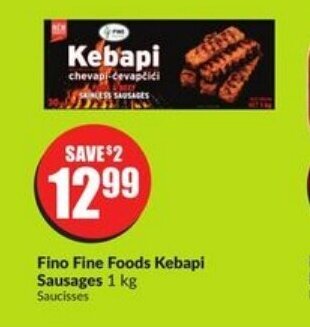 FreshCo Fino fine foods kebapi sausages offer