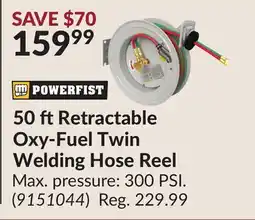 Princess Auto 50 ft Retractable Oxy-Fuel Twin Welding Hose Reel offer