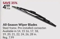 Princess Auto All-Season Wiper Blades offer