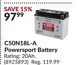 Princess Auto C50N18L-A Powersport Battery offer