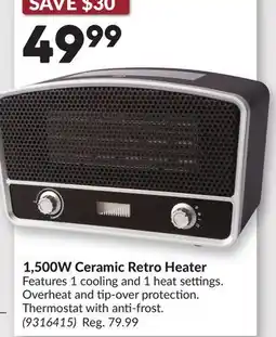 Princess Auto 1,500W Ceramic Retro Heater offer