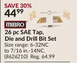 Princess Auto 26 pc SAE Tap, Die and Drill Bit Set offer
