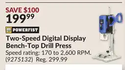 Princess Auto Two-Speed Digital Display Bench-Top Drill Press offer