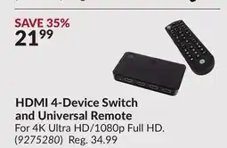 Princess Auto HDMI 4-Device Switch and Universal Remote offer