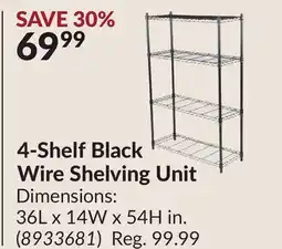 Princess Auto 4-Shelf Black Wire Shelving Unit offer