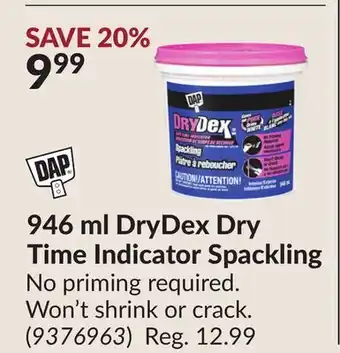 Princess Auto 946 ml DryDex Dry Time Indicator Spackling offer