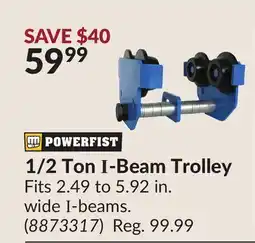 Princess Auto 1/2 Ton I-Beam Trolley offer