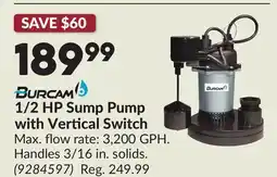 Princess Auto 1/2 HP Sump Pump with Vertical Switch offer