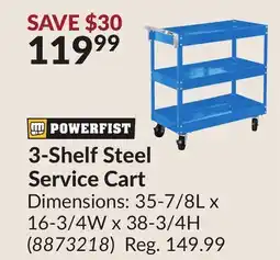 Princess Auto 3-Shelf Steel Service Cart offer