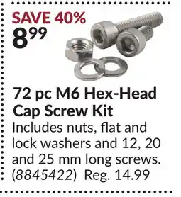 Princess Auto 72 pc M6 Hex-Head Cap Screw Kit offer