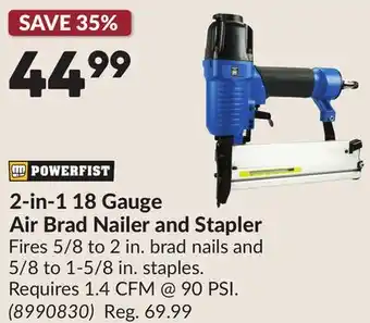 Princess Auto 2-in-1 18 Gauge Air Brad Nailer and Stapler offer