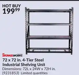Princess Auto 72 x 72 in. 4-Tier Steel Industrial Shelving Unit offer