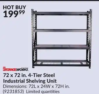 Princess Auto 72 x 72 in. 4-Tier Steel Industrial Shelving Unit offer