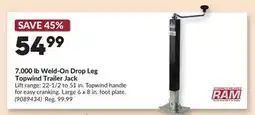 Princess Auto 7,000 lb Weld-On Drop Leg Topwind Trailer jack offer