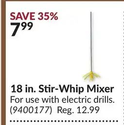 Princess Auto 18 in. Stir-Whip Mixer offer