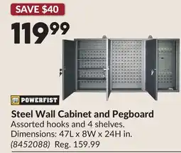 Princess Auto Steel Wall Cabinet and Pegboard offer