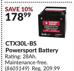 Princess Auto CTX30L-BS Powersport Battery offer