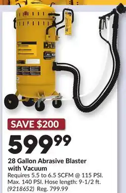 Princess Auto 28 Gallon Abrasive Blaster with Vacuum offer