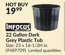 Princess Auto 22 Gallon Dark Grey Plastic Tub offer