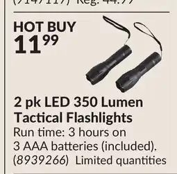 Princess Auto 2 pk LED 350 Lumen Tactical Flashlights offer