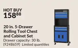 Princess Auto 20 in. 5-Drawer Rolling Tool Chest and Cabinet Set offer