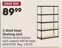 Princess Auto 5-Shelf Steel Shelving Unit offer