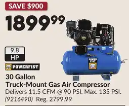 Princess Auto 30 Gallon Truck-Mount Gas Air Compressor offer